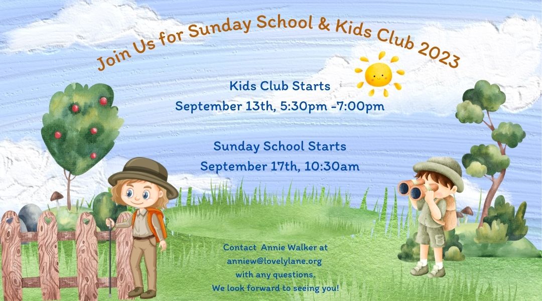 Sunday School Starts September 17th