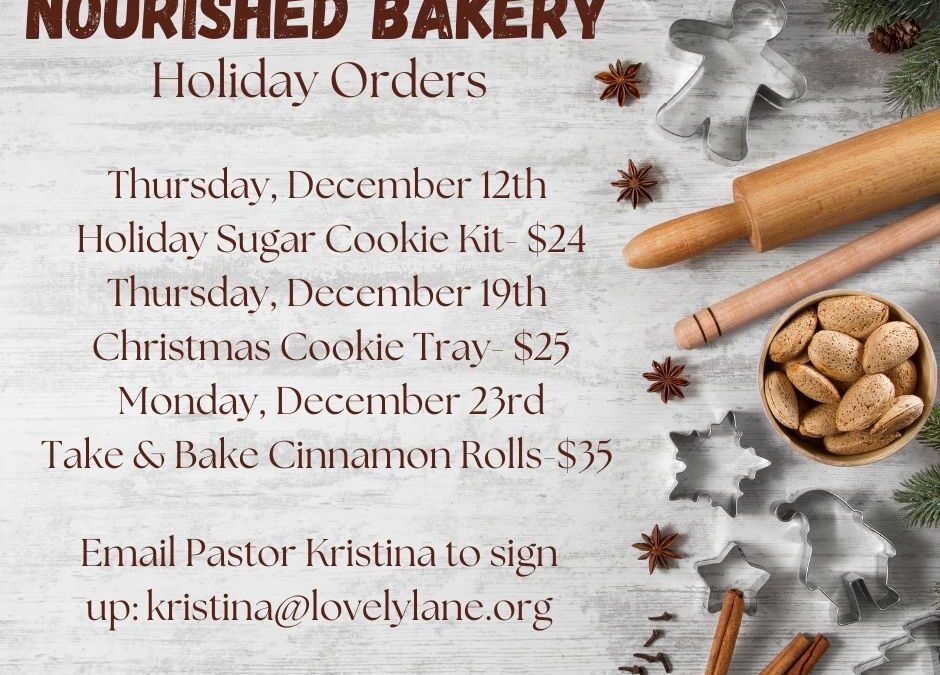 Nourished Bakery Holiday Orders