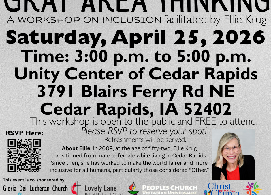 Gray Area Thinking, a workshop on “inclusion” facilitated by Ellie Krug